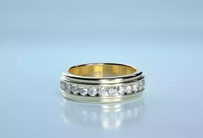 14 Circle Stone Golden Band 