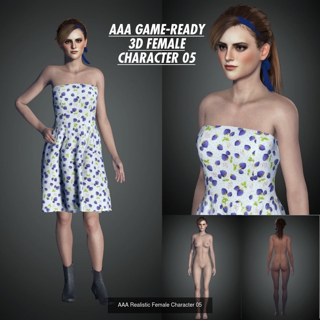 AAA Realistic Female Character Pack 1 3D Model Collection_2