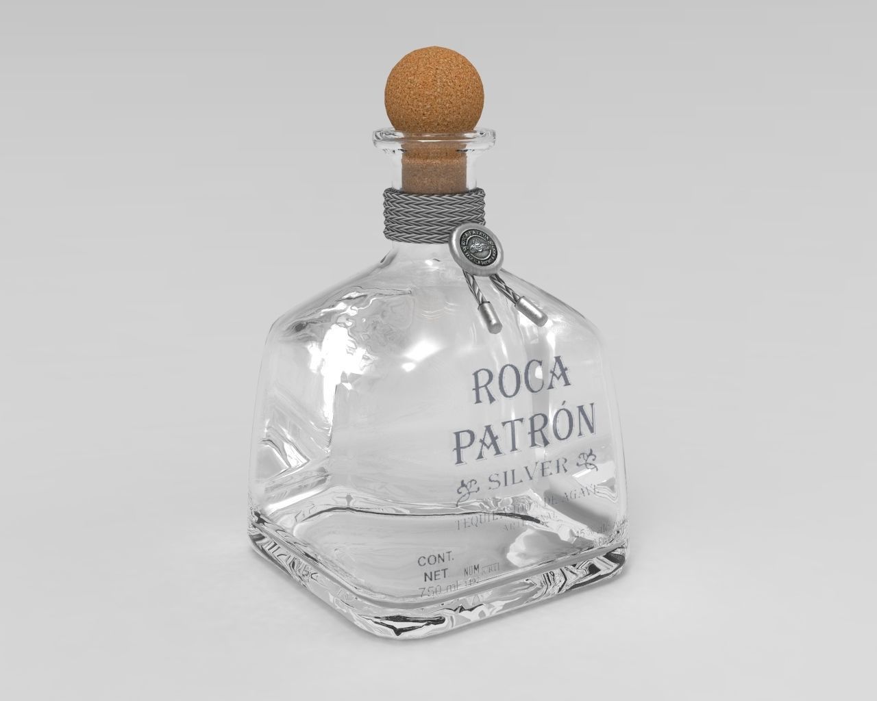 Tequila Roca Patron Silver Low-poly 3D model_3
