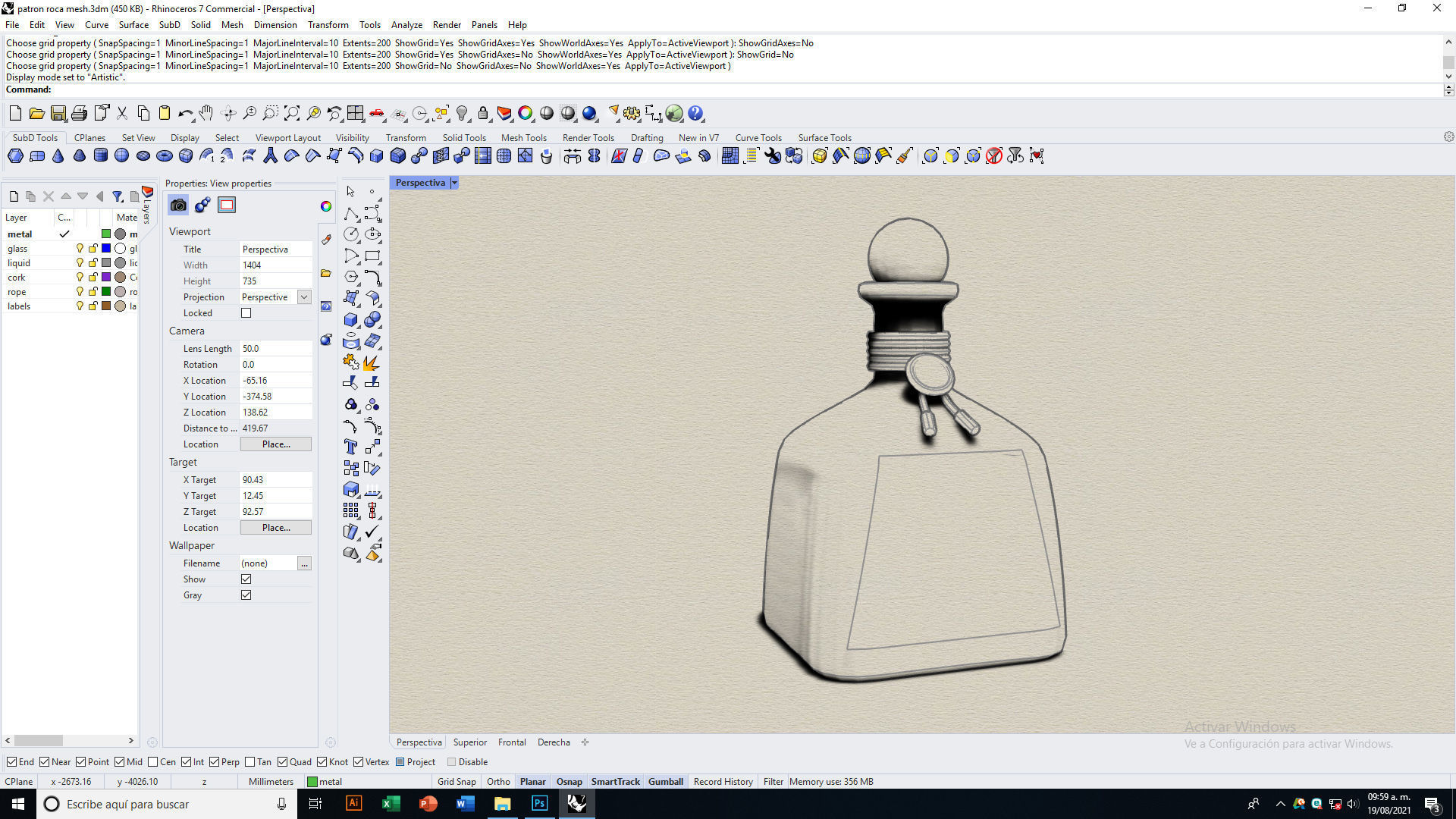 Tequila Roca Patron Silver Low-poly 3D model_10