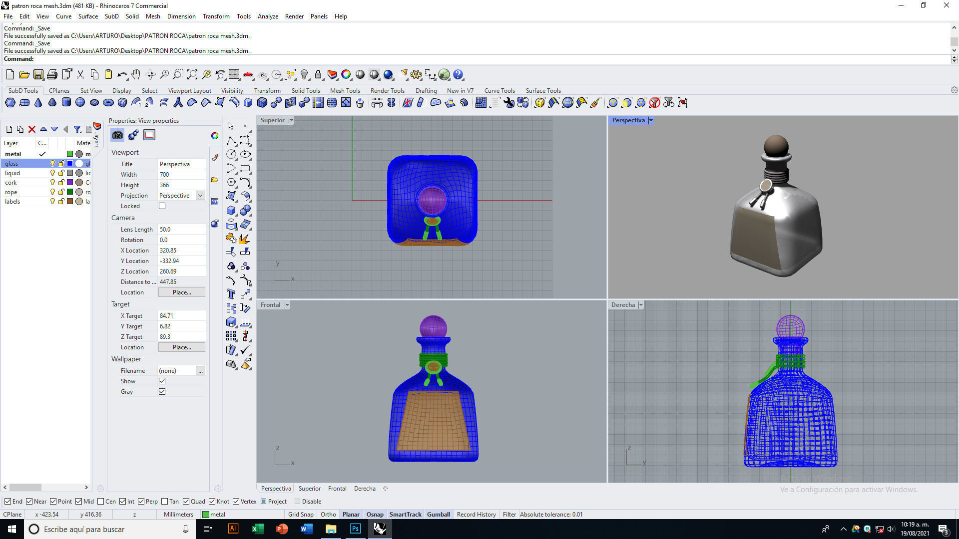 Tequila Roca Patron Silver Low-poly 3D model_6