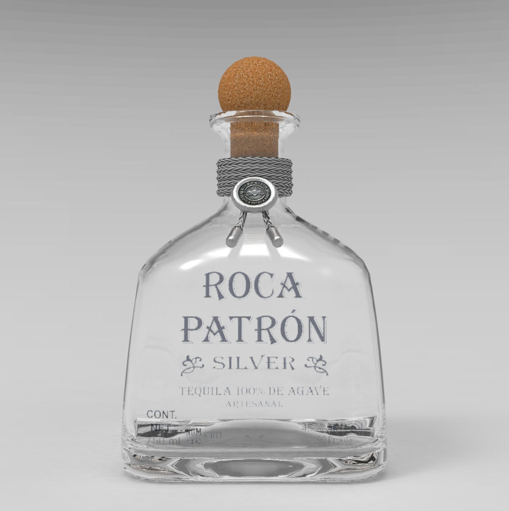 Tequila Roca Patron Silver Low-poly 3D model_23