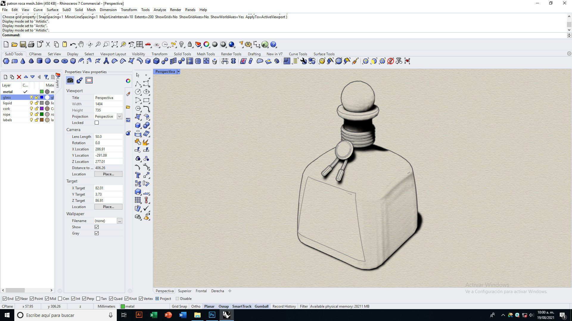 Tequila Roca Patron Silver Low-poly 3D model_13