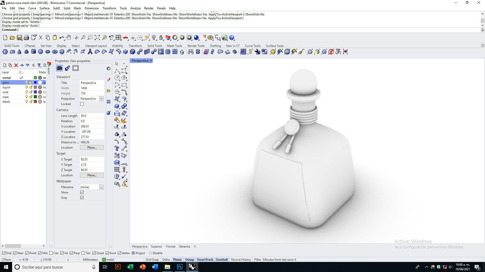 Tequila Roca Patron Silver Low-poly 3D model_12