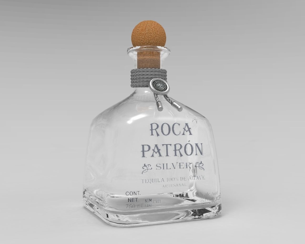 Tequila Roca Patron Silver Low-poly 3D model_2