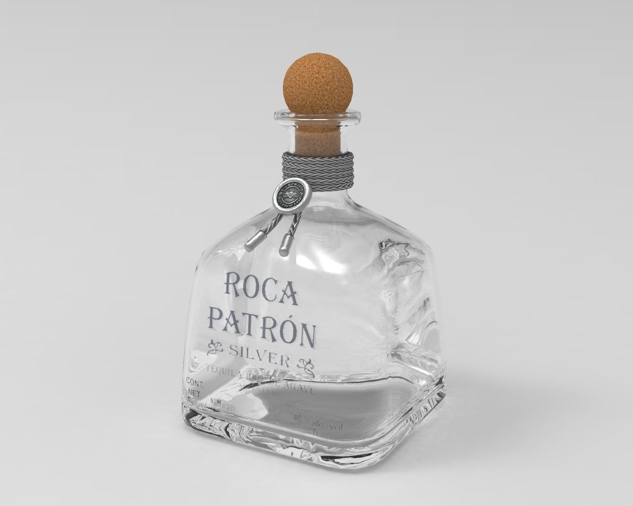 Tequila Roca Patron Silver Low-poly 3D model_4