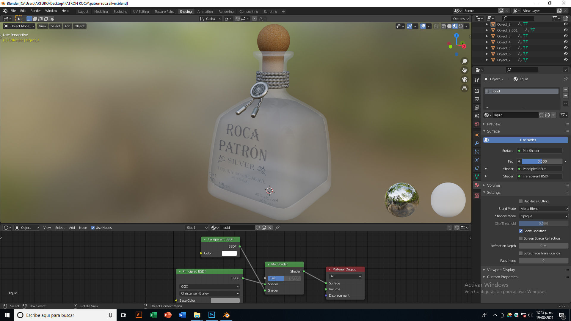 Tequila Roca Patron Silver Low-poly 3D model_7