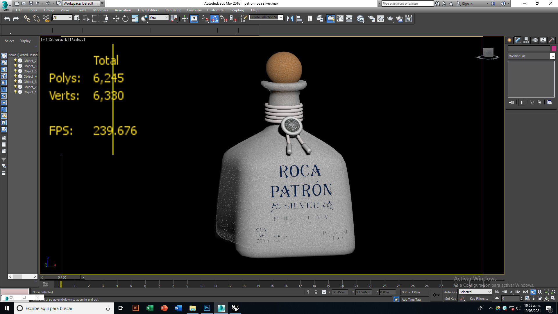 Tequila Roca Patron Silver Low-poly 3D model_5