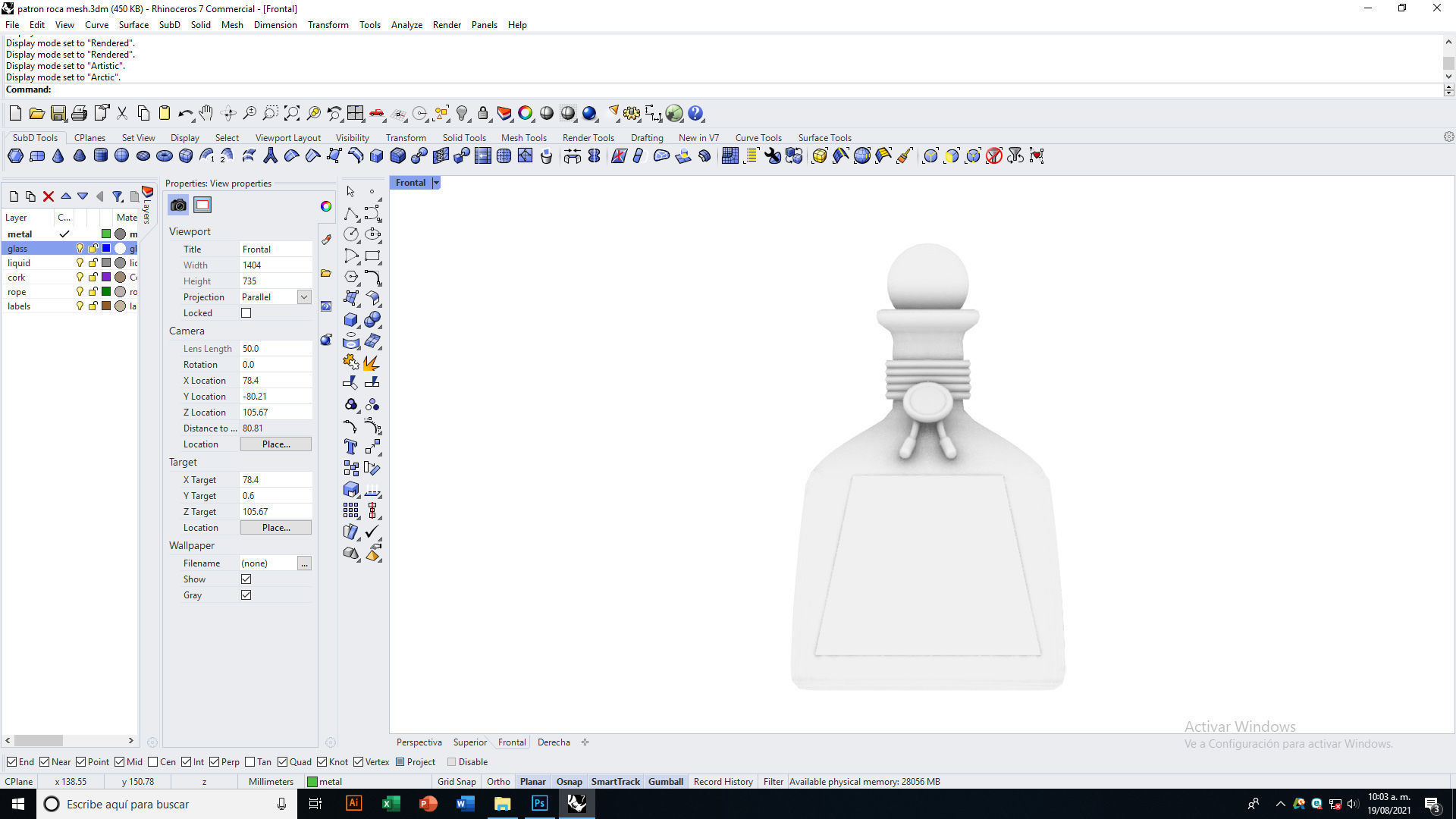 Tequila Roca Patron Silver Low-poly 3D model_19