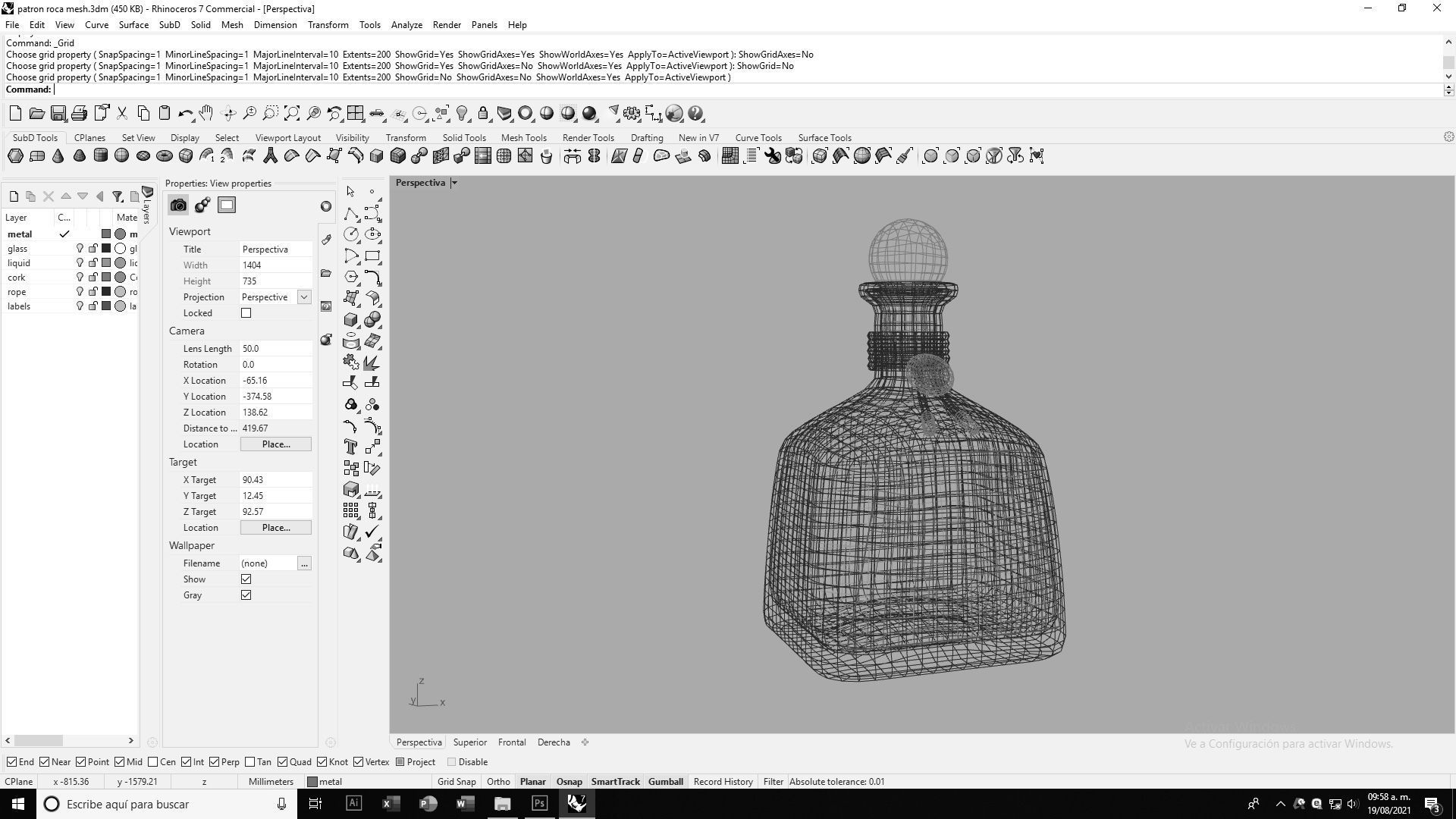 Tequila Roca Patron Silver Low-poly 3D model_9