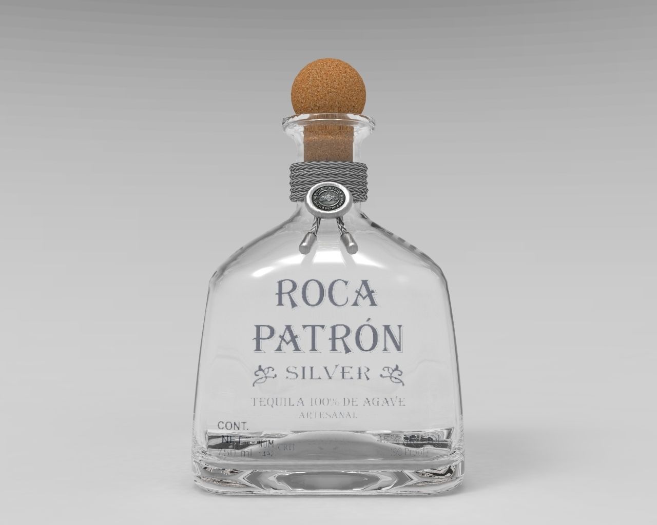 Tequila Roca Patron Silver Low-poly 3D model_1