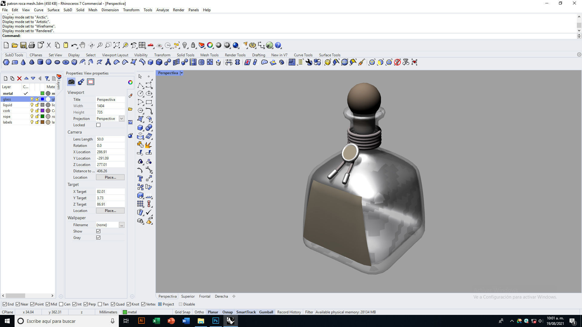 Tequila Roca Patron Silver Low-poly 3D model_15