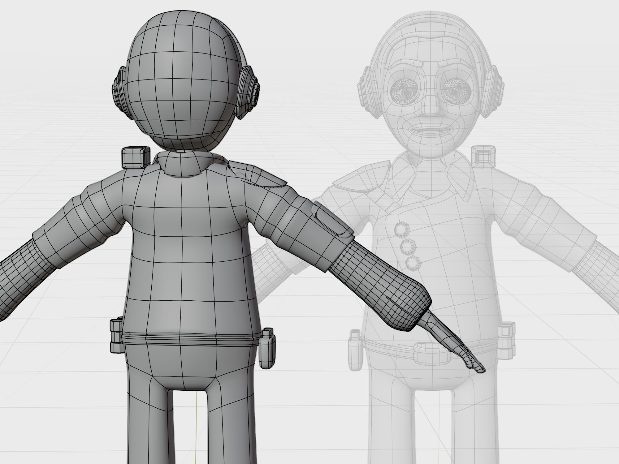 Cartoon Pilot Character  3D model_5