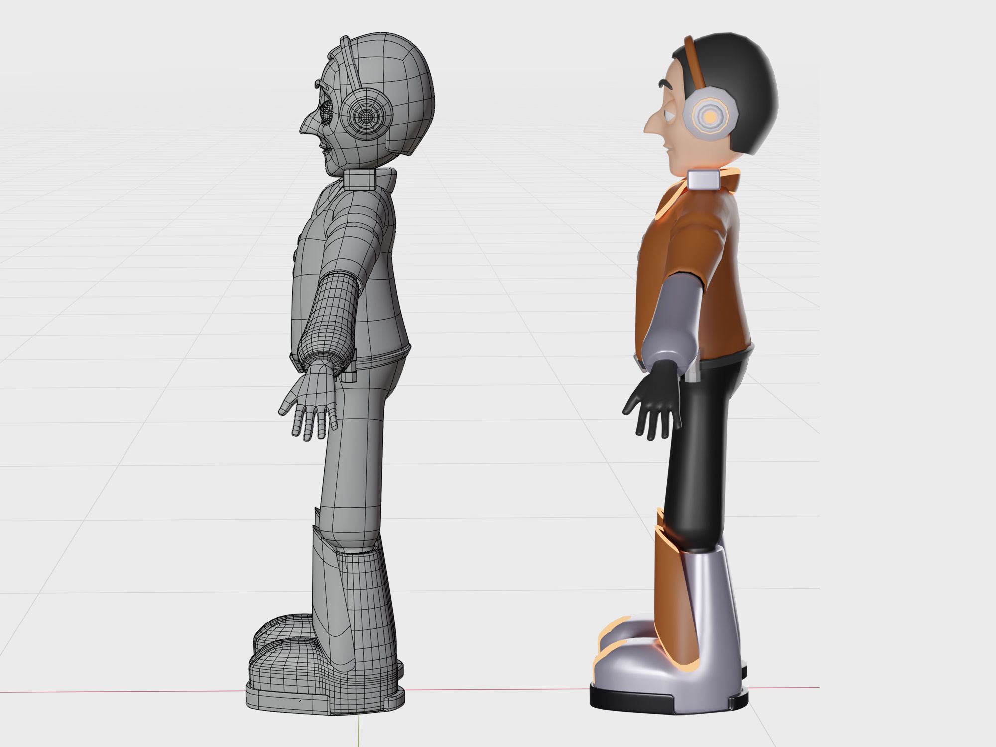 Cartoon Pilot Character  3D model_2
