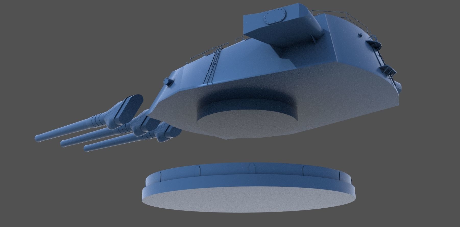 Yamato type94 46cm turrets - Personal license -1-100 scale 3D print model_3