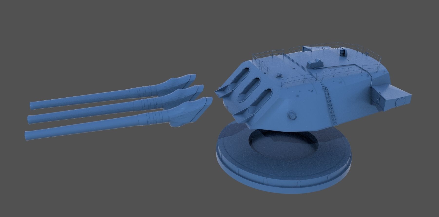 Yamato type94 46cm turrets - Personal license -1-100 scale 3D print model_2
