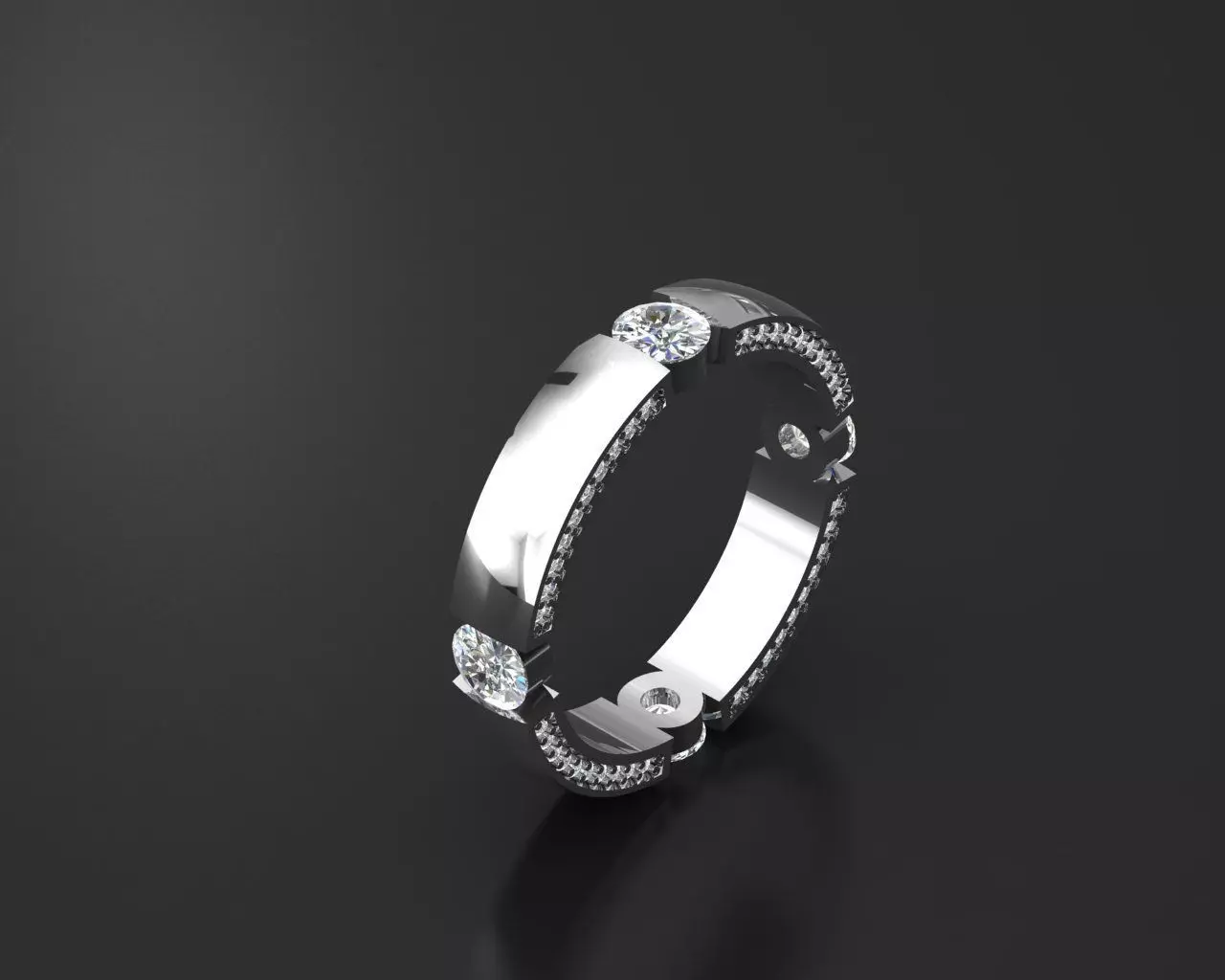 ring with diamond 3D print model_0
