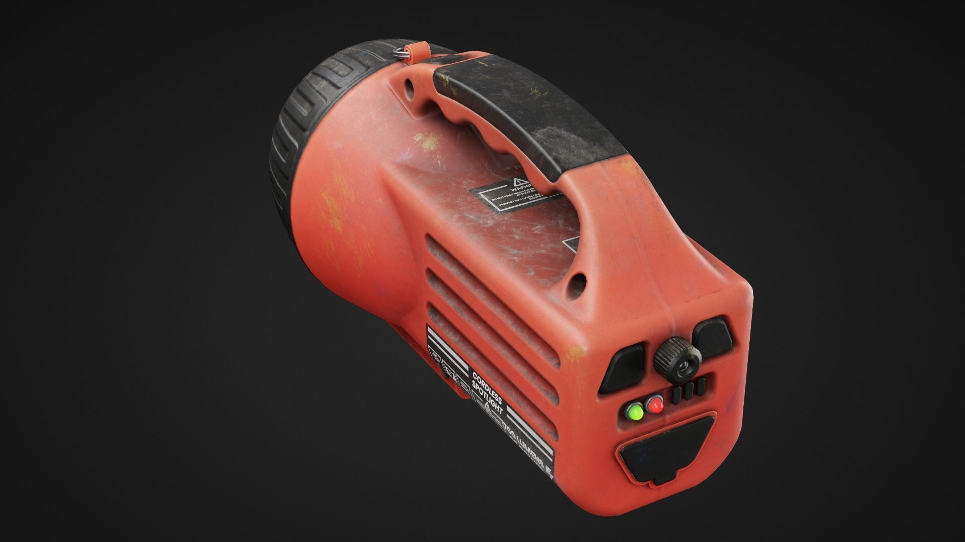 Torch orange flashlight Low-poly 3D model_1