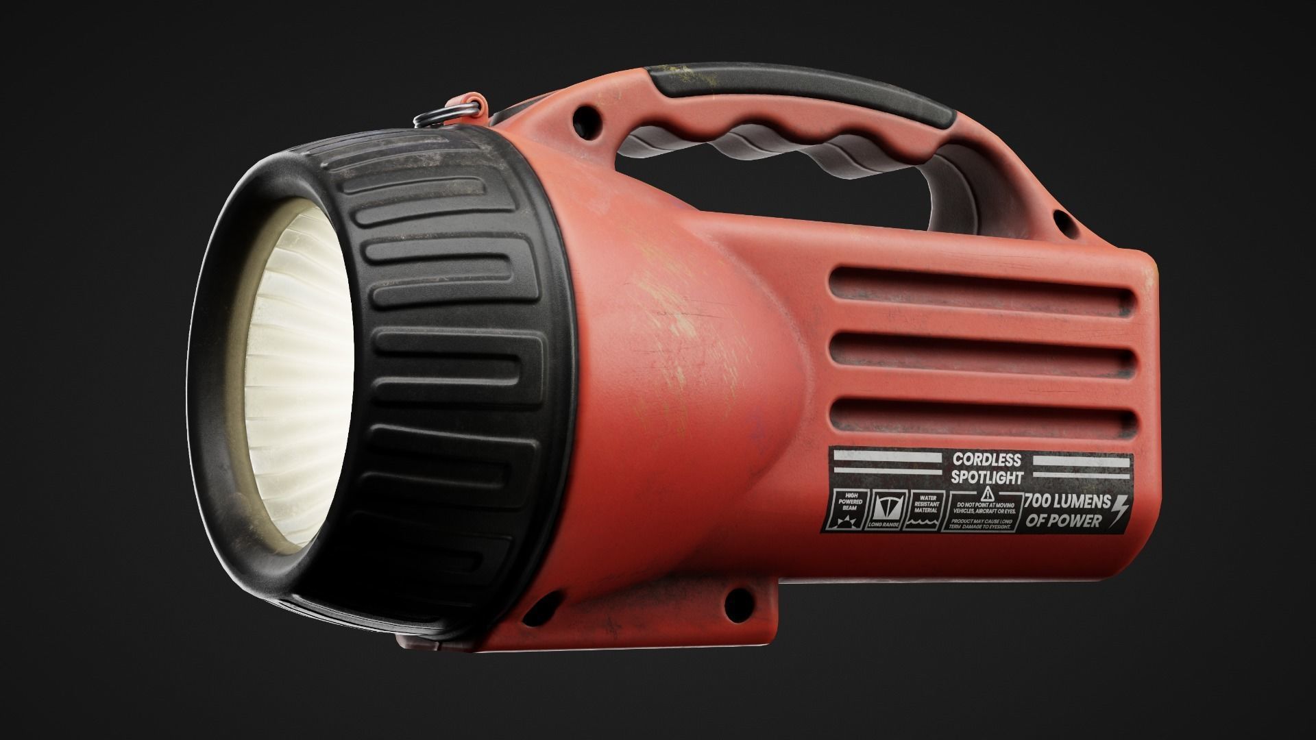 Torch orange flashlight Low-poly 3D model_3
