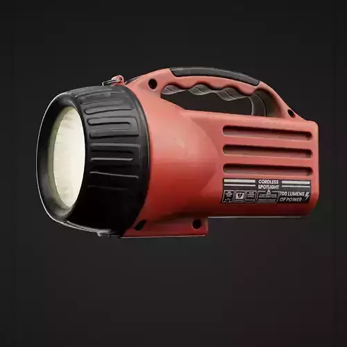 Torch orange flashlight Low-poly 3D model