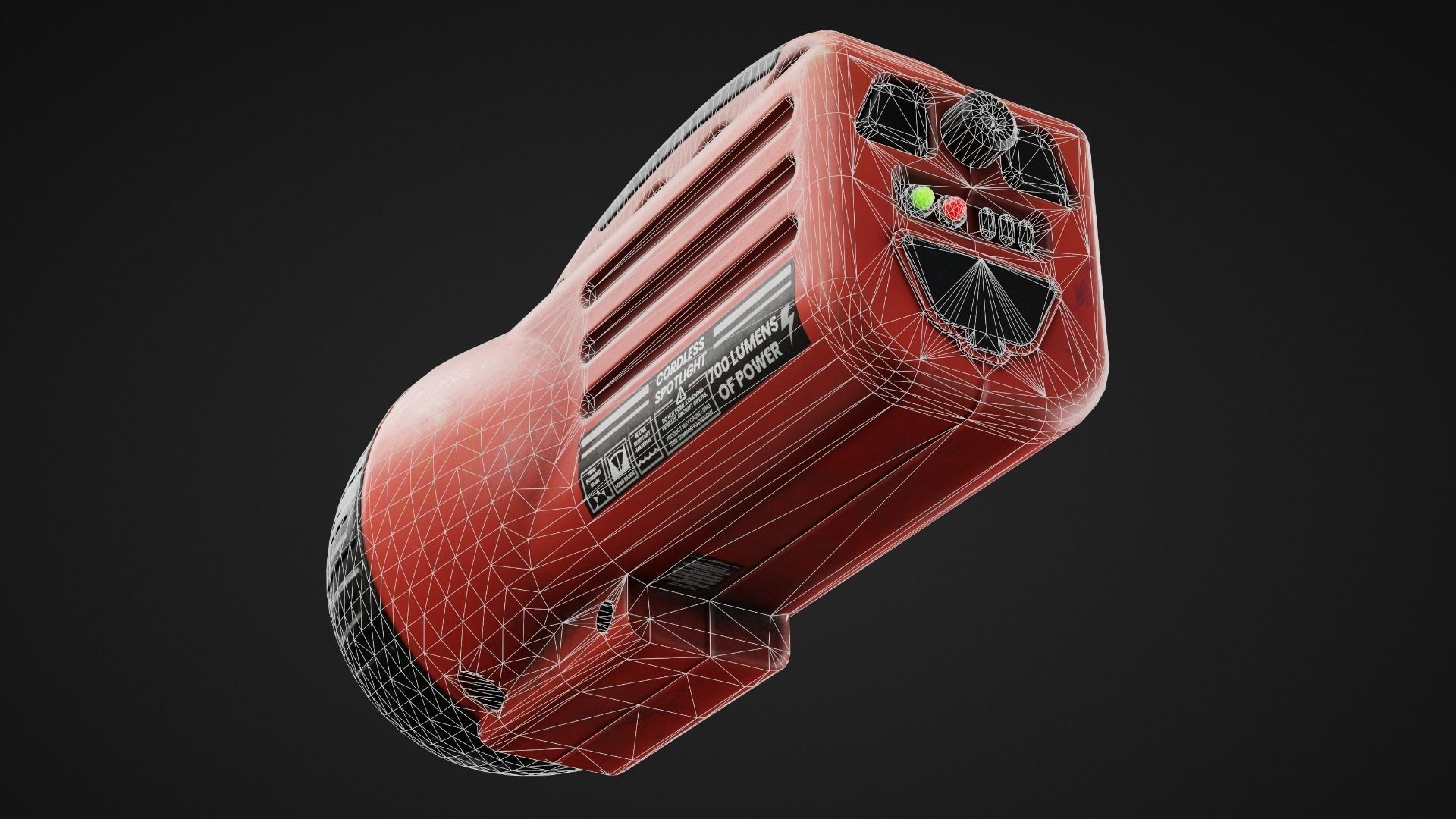 Torch orange flashlight Low-poly 3D model_6