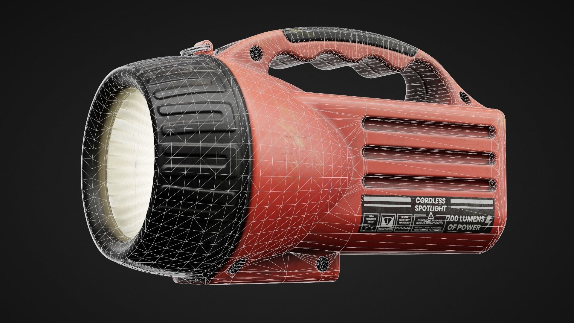 Torch orange flashlight Low-poly 3D model_4