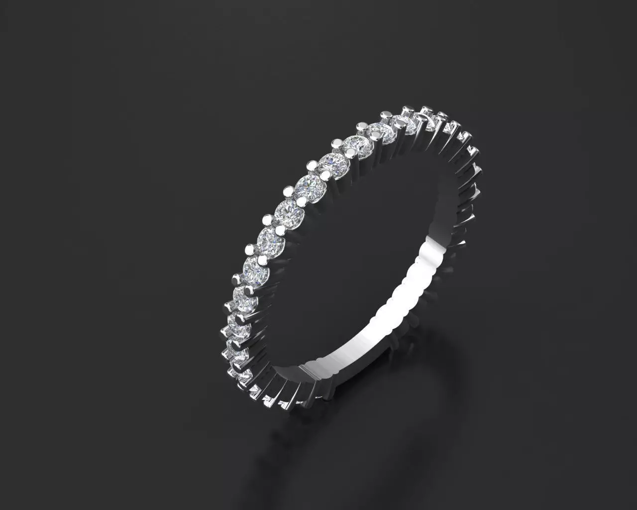 ring with diamond 3D print model_0