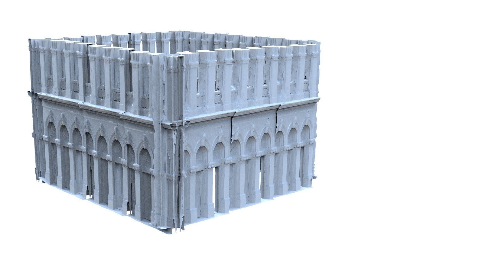 Rome style theatre walls 3D model_1