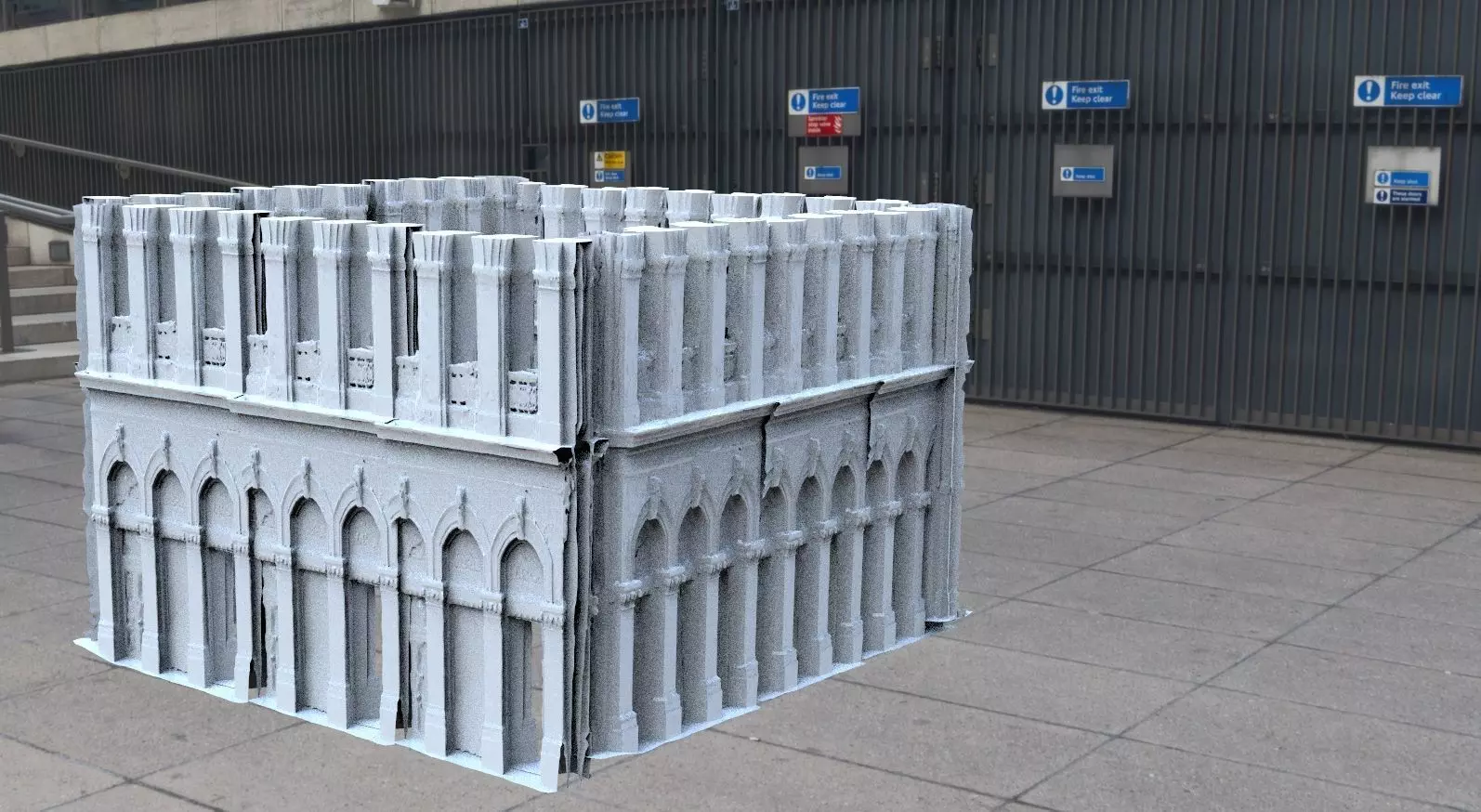 Rome style theatre walls 3D model_0