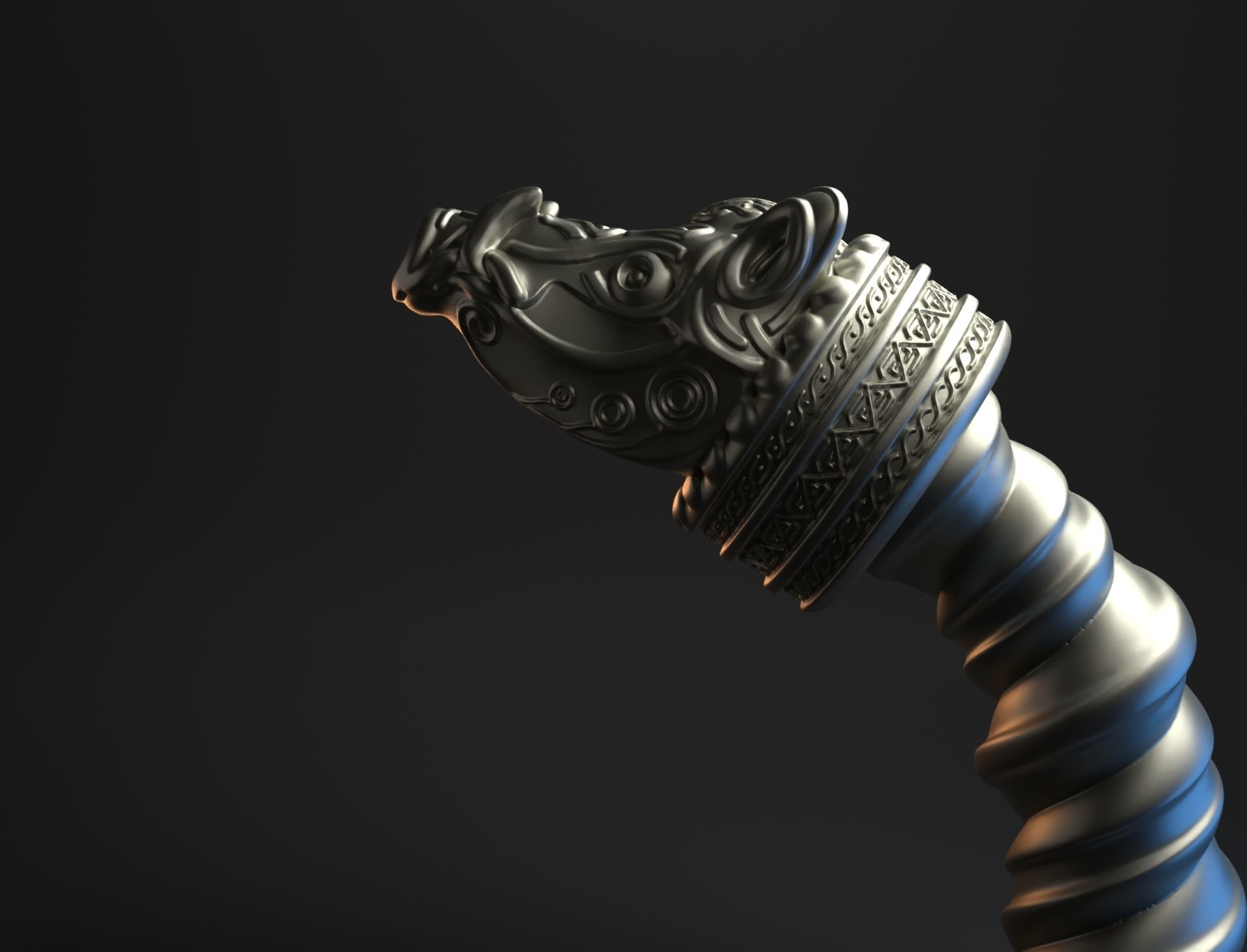 Viking wild boar bracelet intended for 3D printing 3D print model_1
