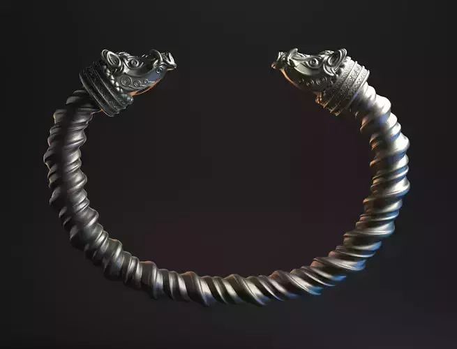 Viking wild boar bracelet intended for 3D printing 3D print model