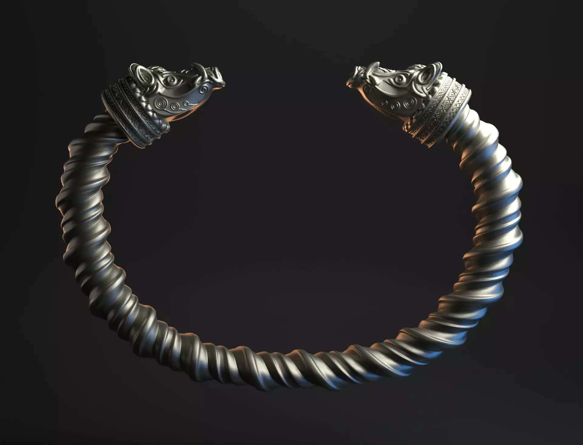 Viking wild boar bracelet intended for 3D printing 3D print model_0