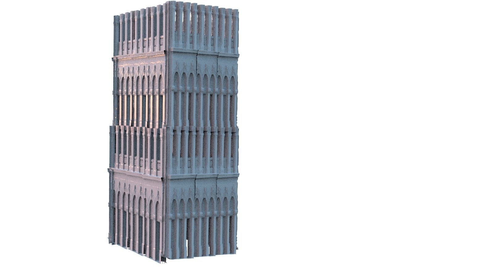 Rome style theatre Tower 3D model_1