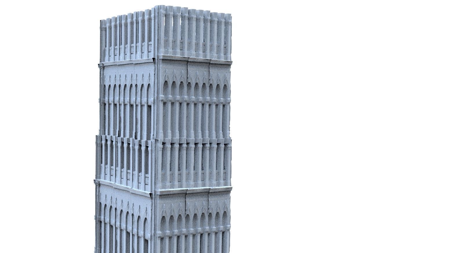 Rome style theatre Tower 3D model_2