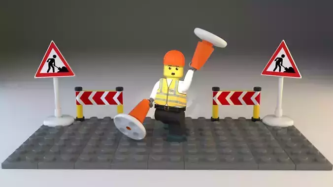 Lego Worker Terry 3D model