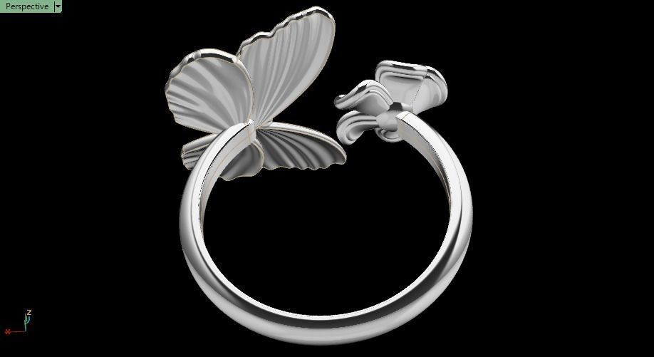 butterfly ring 3D print model_7