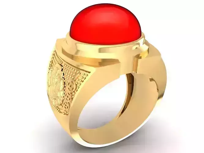Luxury Red Gem Dragon Men Ring  2142