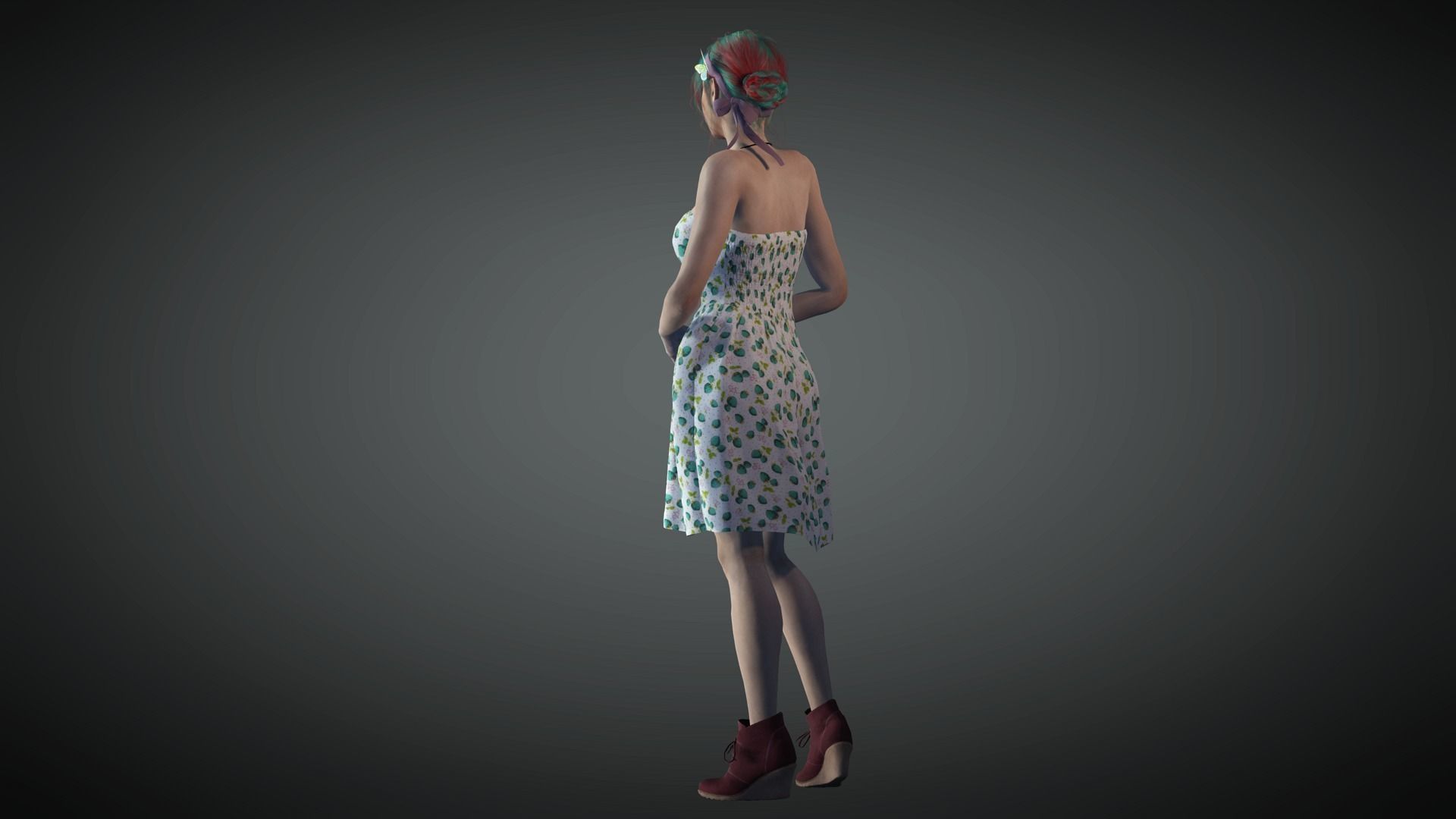 AAA Realistic Female Character 11 Low-poly 3D model_6