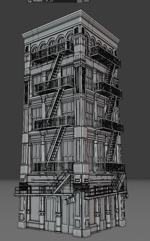 New York Background Buildings Pack Low-poly 3D model_14