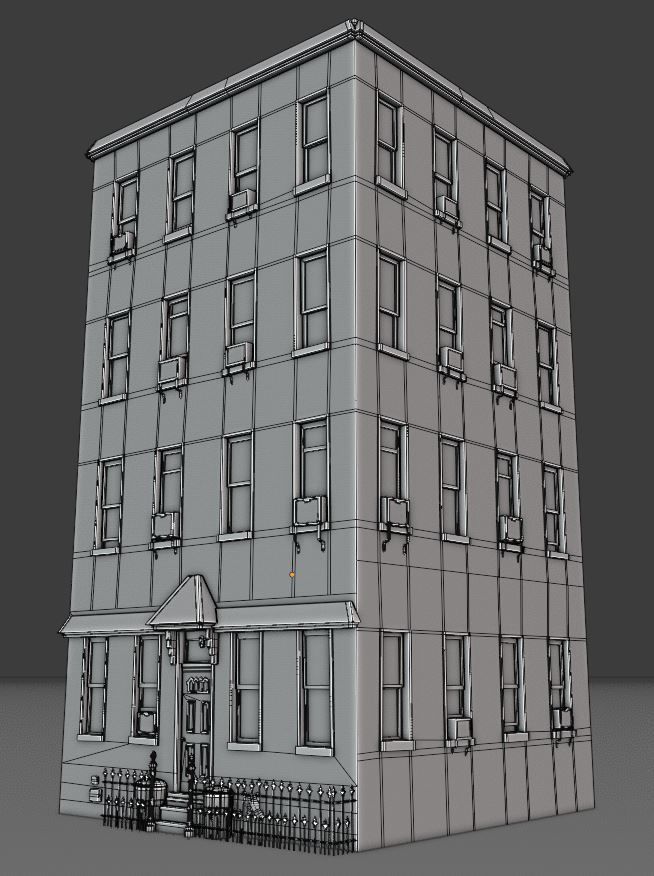 New York Background Buildings Pack Low-poly 3D model_16