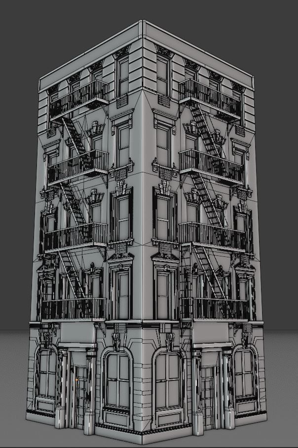 New York Background Buildings Pack Low-poly 3D model_13