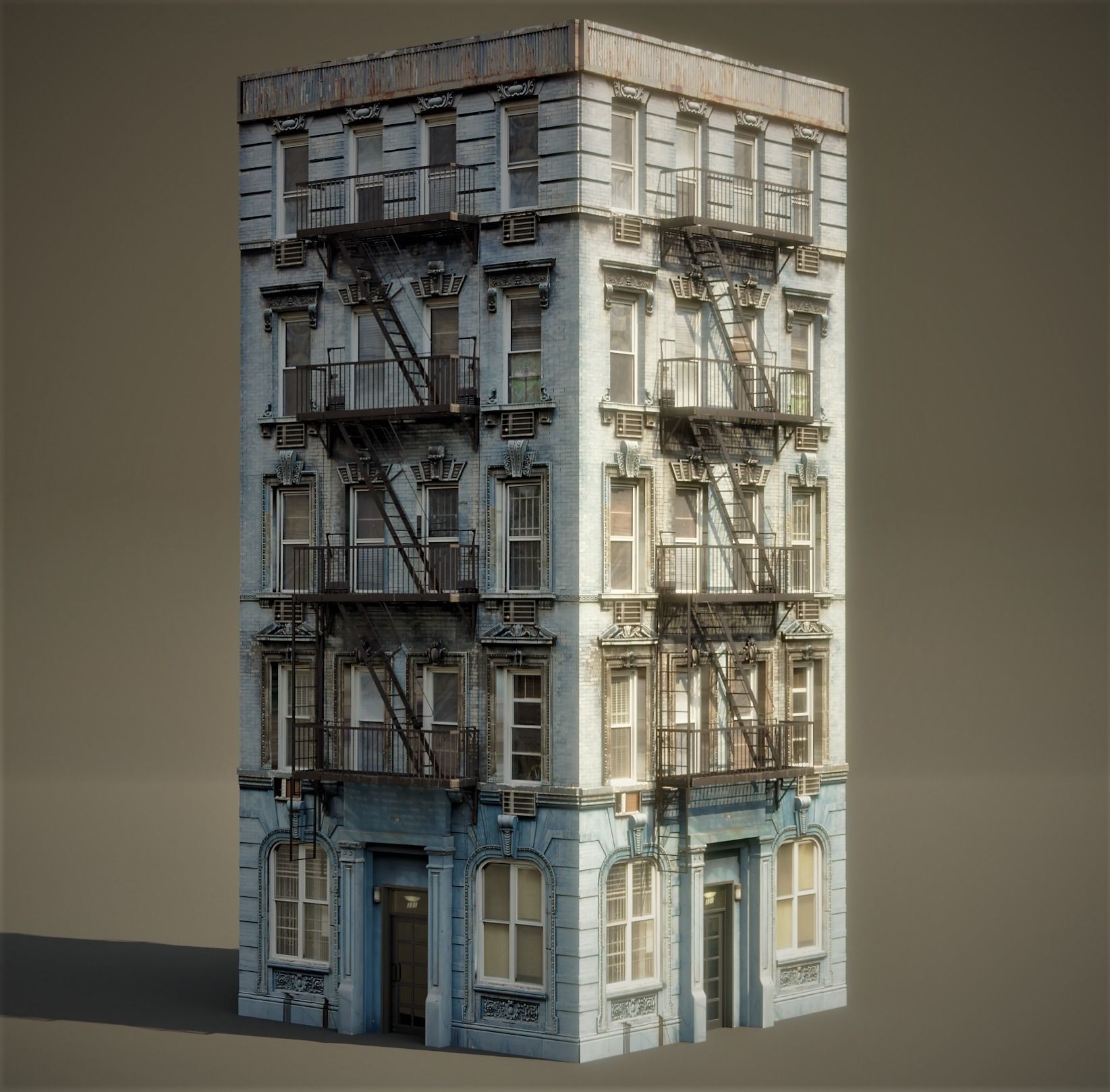 New York Background Buildings Pack Low-poly 3D model_3