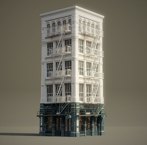 New York Background Buildings Pack Low-poly 3D model 2