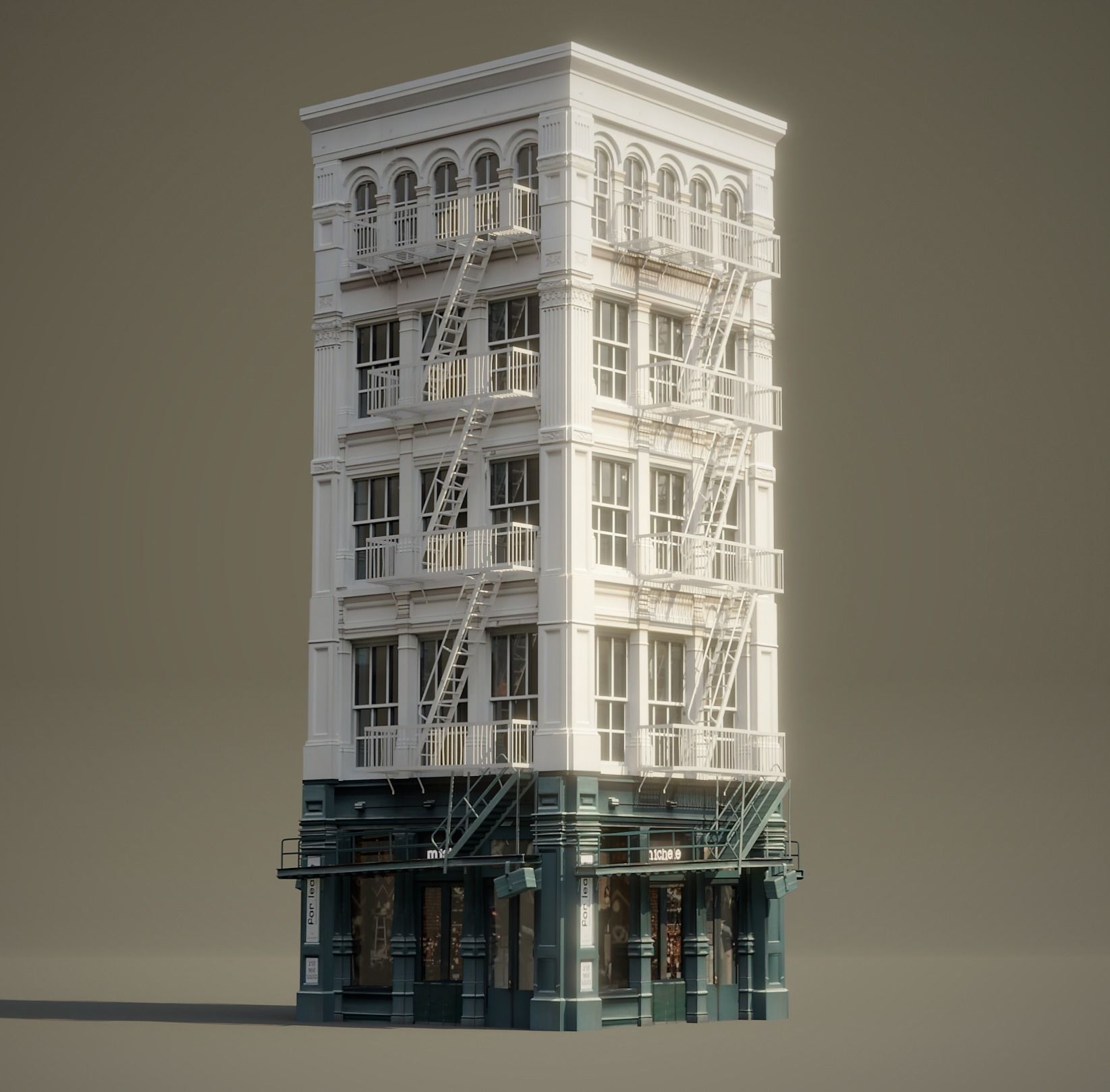 New York Background Buildings Pack Low-poly 3D model_1