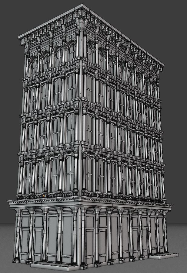 New York Background Buildings Pack Low-poly 3D model_18