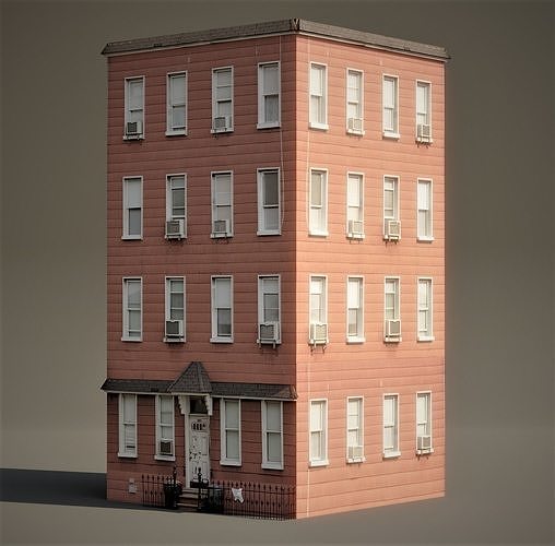 New York Background Buildings Pack Low-poly 3D model 7