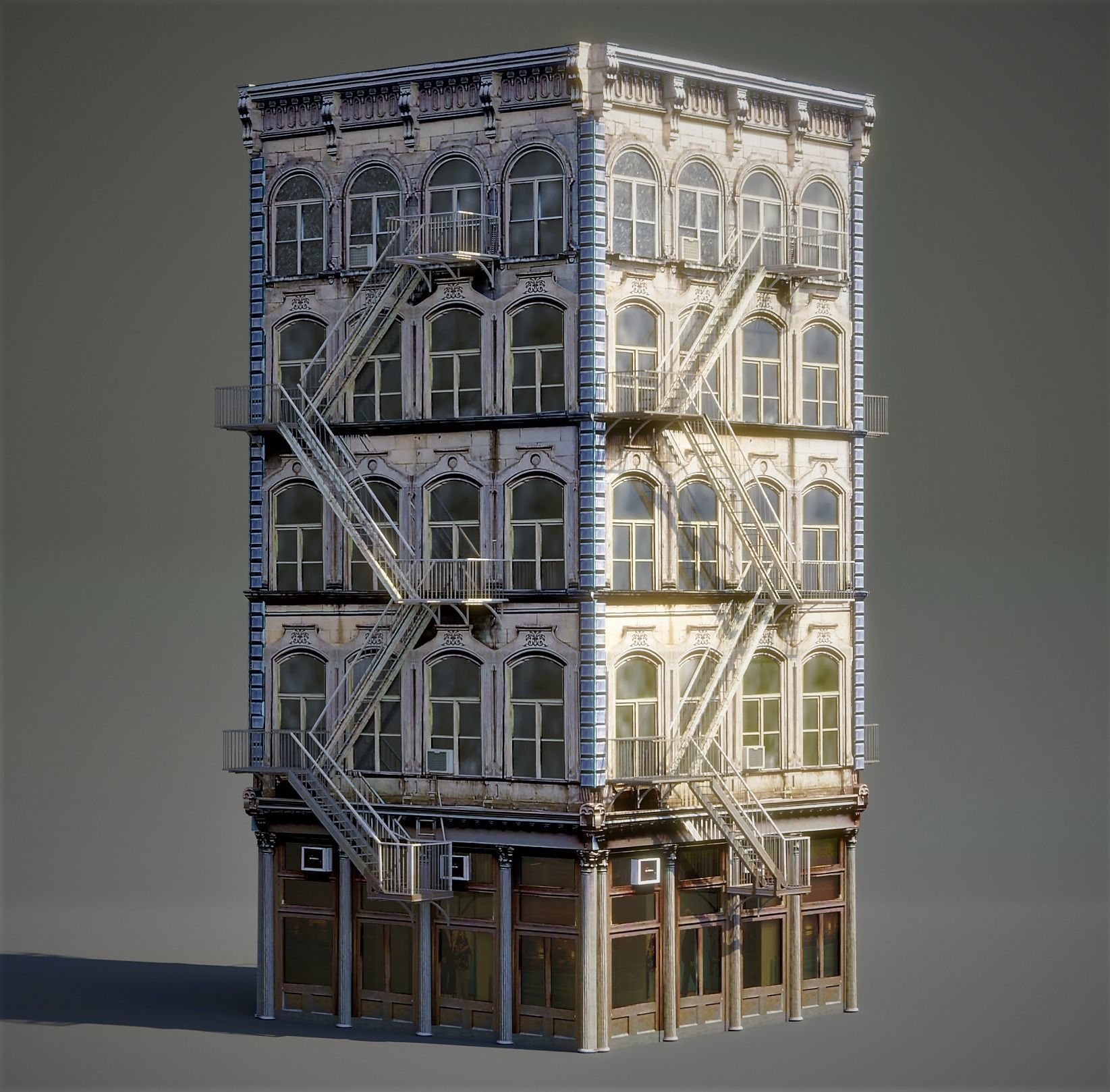 New York Background Buildings Pack Low-poly 3D model_7
