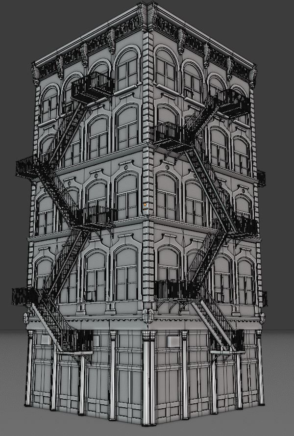 New York Background Buildings Pack Low-poly 3D model_15