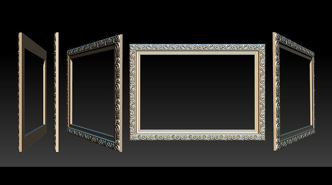 3D Frame - Wood Carving STL Model for CNC Router 3D print model