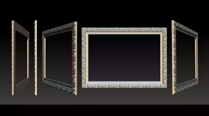 3D Frame - Wood Carving STL Model for CNC Router